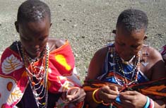 Women doing bead work